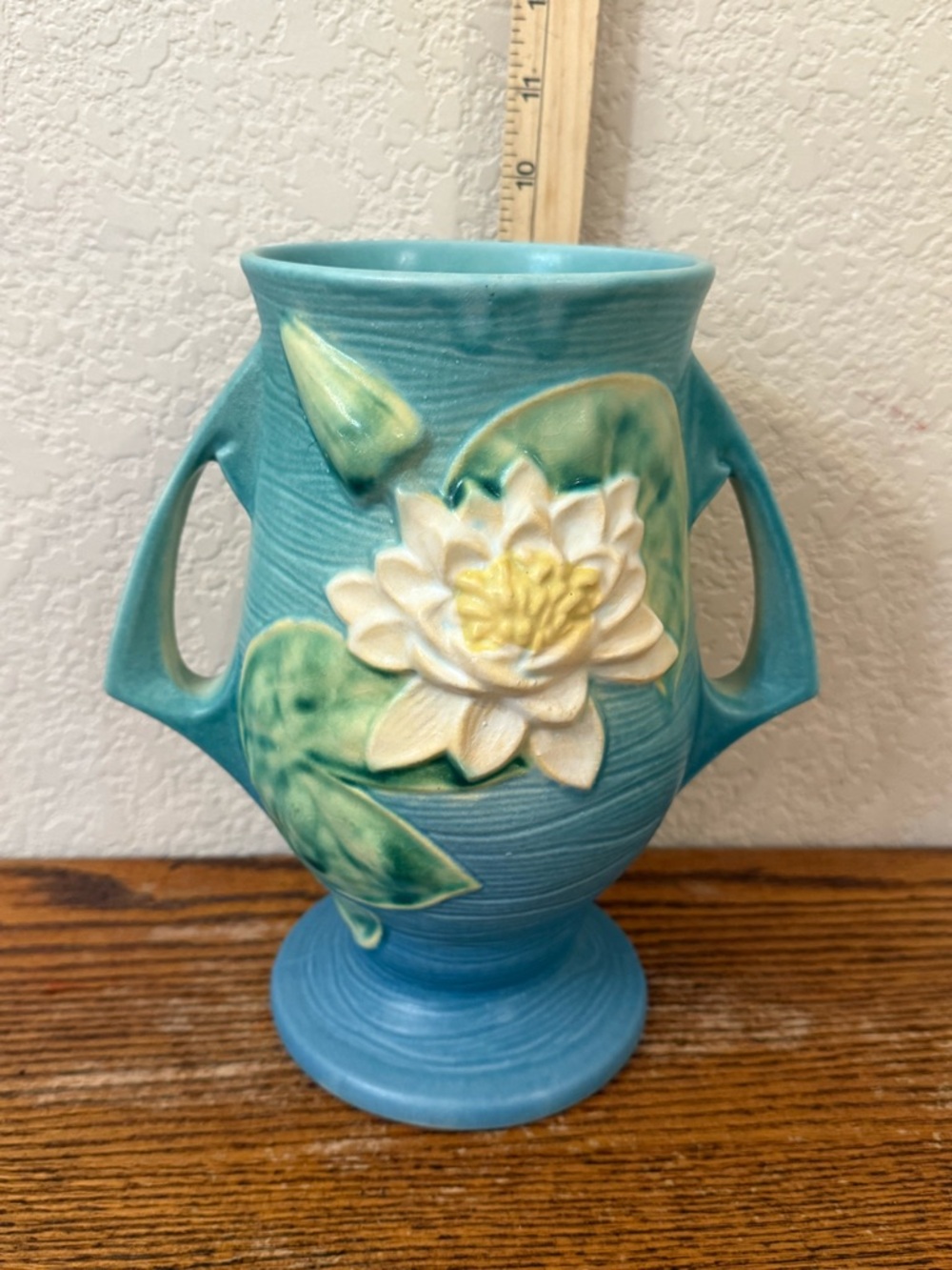 Roseville Pottery Water Lily Vase 78-9 Blue 1943 Vintage MCM Art Deco 9" - Picture 14 of 16